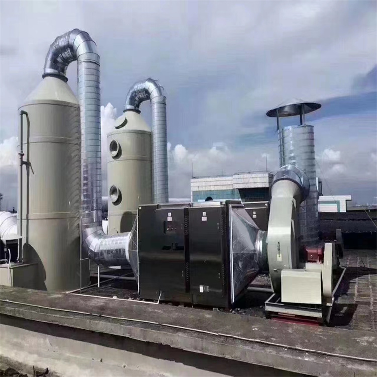 龍崗安裝噴淋塔廠家 龍華噴淋塔安裝公司 車間除塵廢氣環保設備安裝