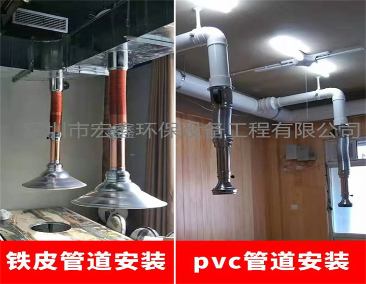 深圳燒烤店油煙管道安裝工程 寶安燒烤店排煙管道安裝廠家 燒烤店排煙管道