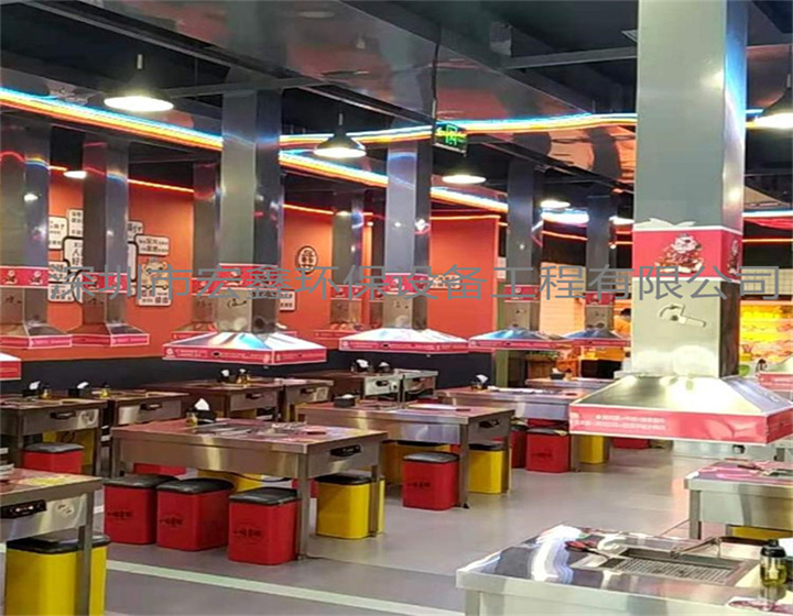 鹽田燒烤店排煙管道安裝 大鵬燒烤店排煙管道安裝工程 燒烤店排煙管道安裝
